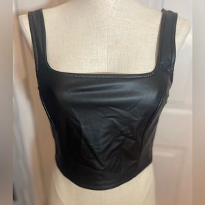 Olive & Oak NWT faux leather crop top M